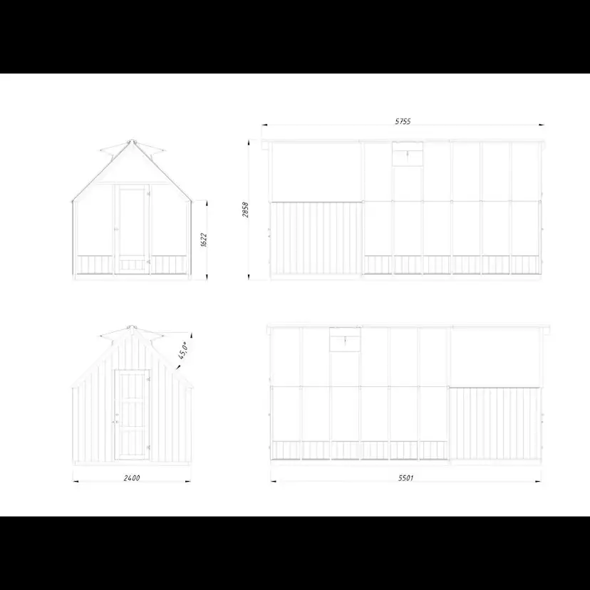 Växthus Palmako Emilia 13,1 m² (inv. 8,2+4,0 m²)