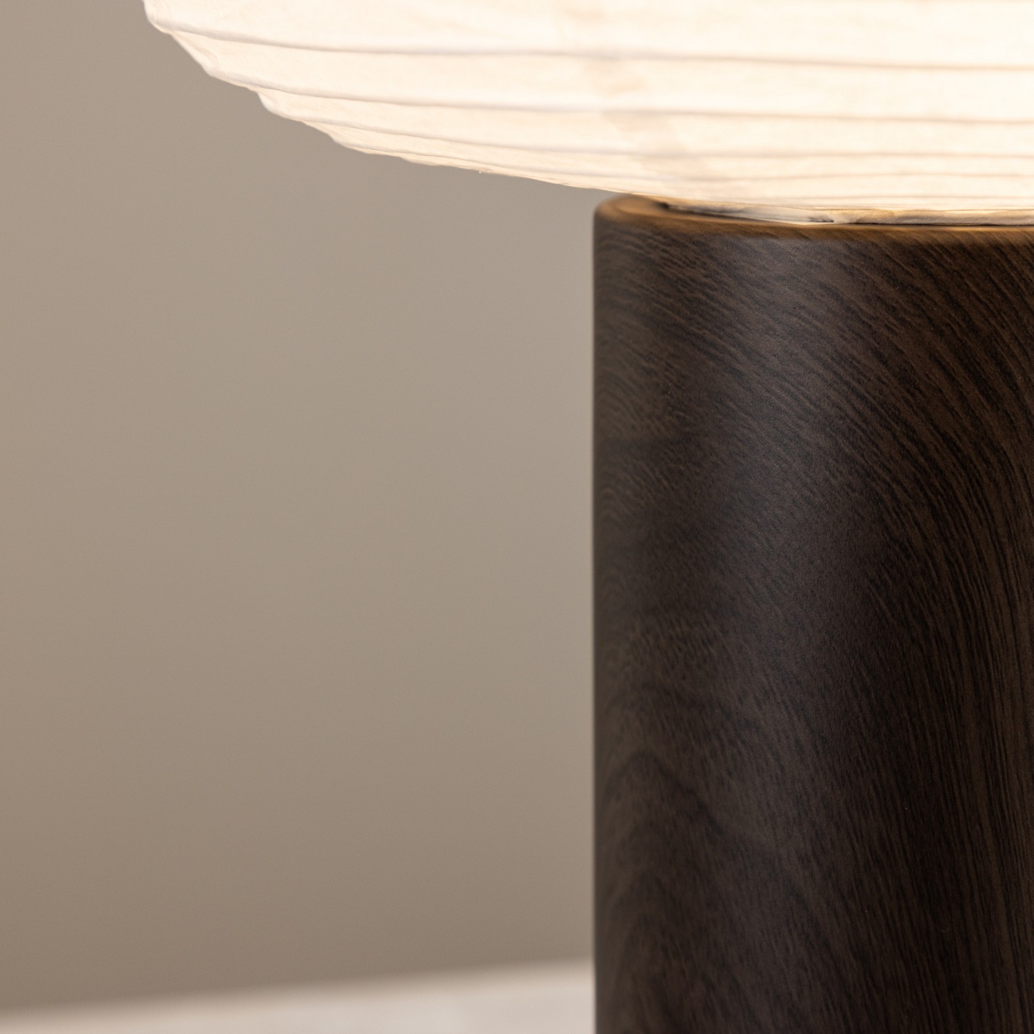 Hovfjället 25cm Table Lamp - Oak Foil /  Rice Paper Brun