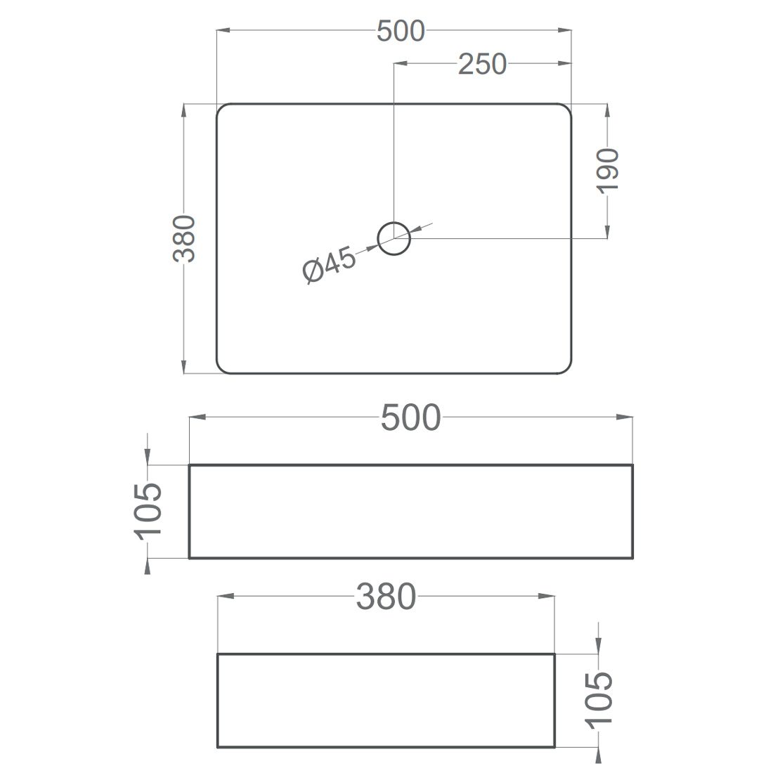 Tvättställ Tenfors Estambul 500x380 mm