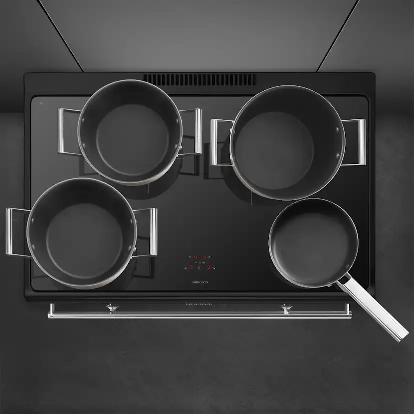Induktionsspis Smeg CX91IMBL Svart 90cm med Varmluft och Timerfunktion