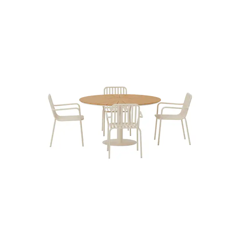 Matgrupp Utomhus Venture Home Croft Ø120 cm med 4 st Peking Trädgårdsstolar