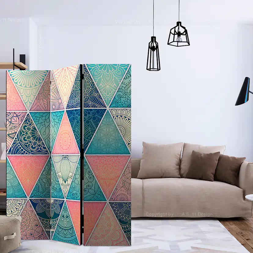 Rumsavdelare Skärmvägg Arkiio Oriental Triangles 135x172 cm