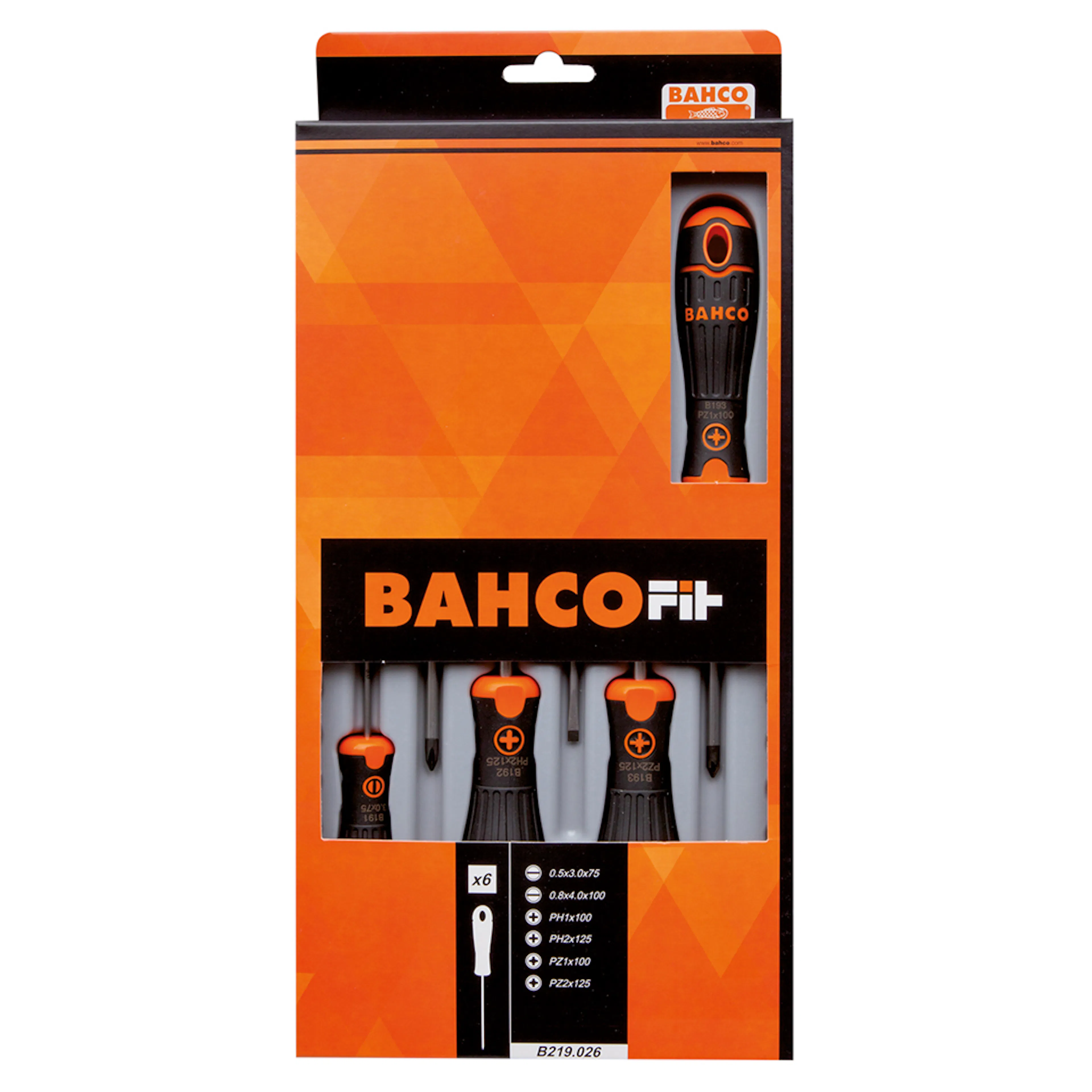 Skruvmejselsats Bahco SP/PH/PZ 6-Delar