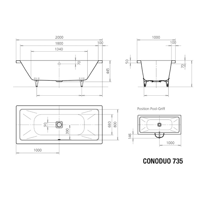 Badkar Kaldewei Cono Duo