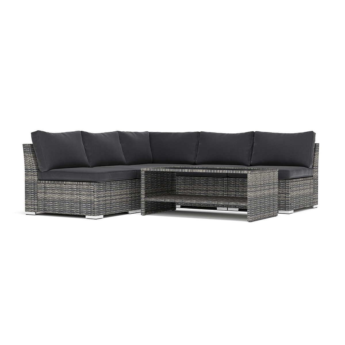 Loungesoffa Comfort Garden Wisconsin utomhus hörnsoffa 5-sits vändbar med öppet avslut