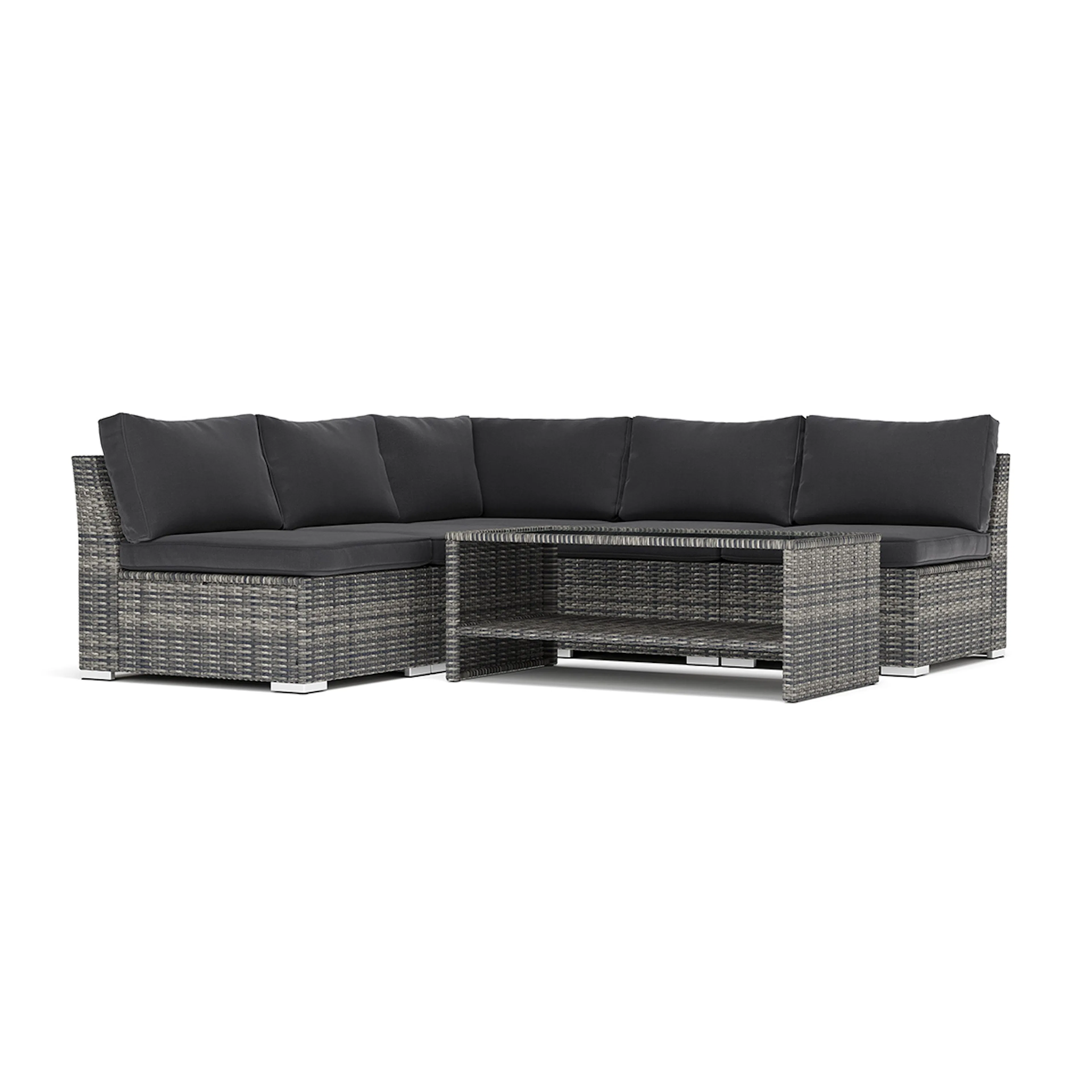 Loungesoffa Comfort Garden Wisconsin utomhus hörnsoffa 5-sits vändbar med öppet avslut