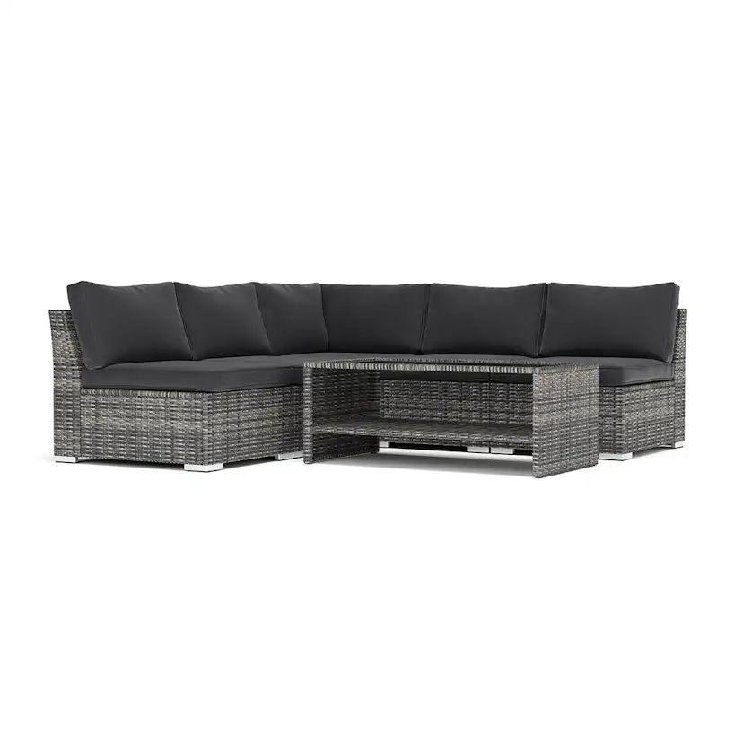 Loungesoffa Comfort Garden Wisconsin utomhus hörnsoffa 5-sits vändbar med öppet avslut