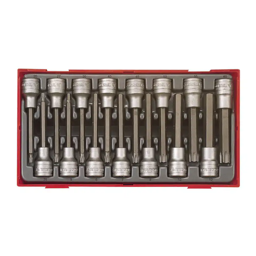TX-insexhylssats 15 delar med 1/2 tum fyrkantsfäste Teng Tools TTTXH15
