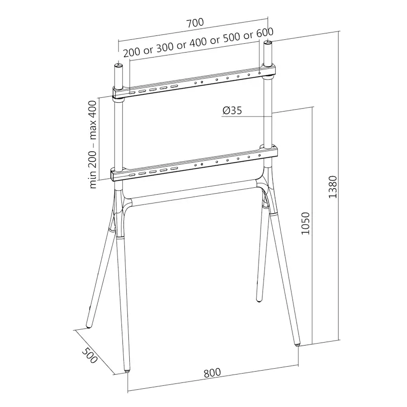 Golvstativ Till TV LogiLink 49-70 tum Svart/Valnöt