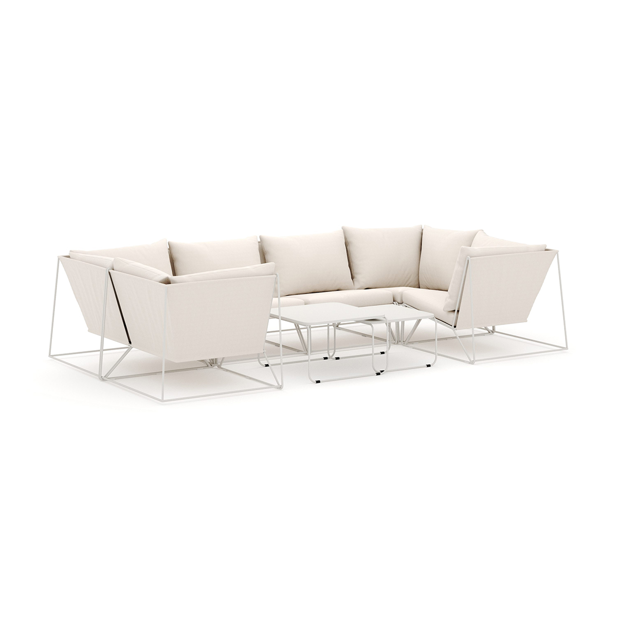 Loungesoffa Comfort Garden Usteryd utomhus U-soffa 6-sits med stängt avslut
