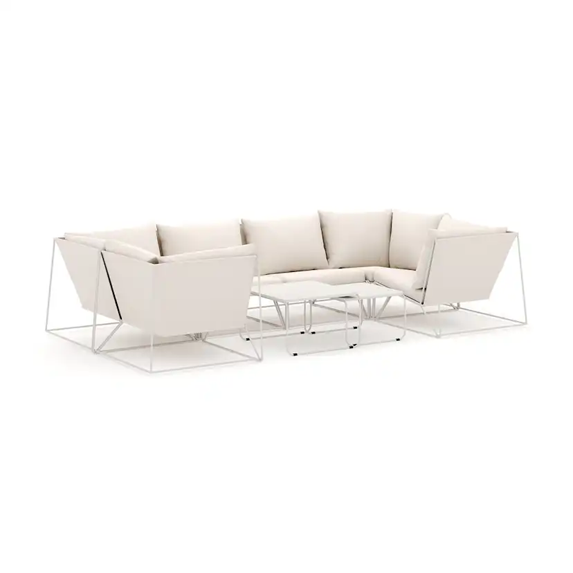 Loungesoffa Comfort Garden Usteryd utomhus U-soffa 6-sits med stängt avslut