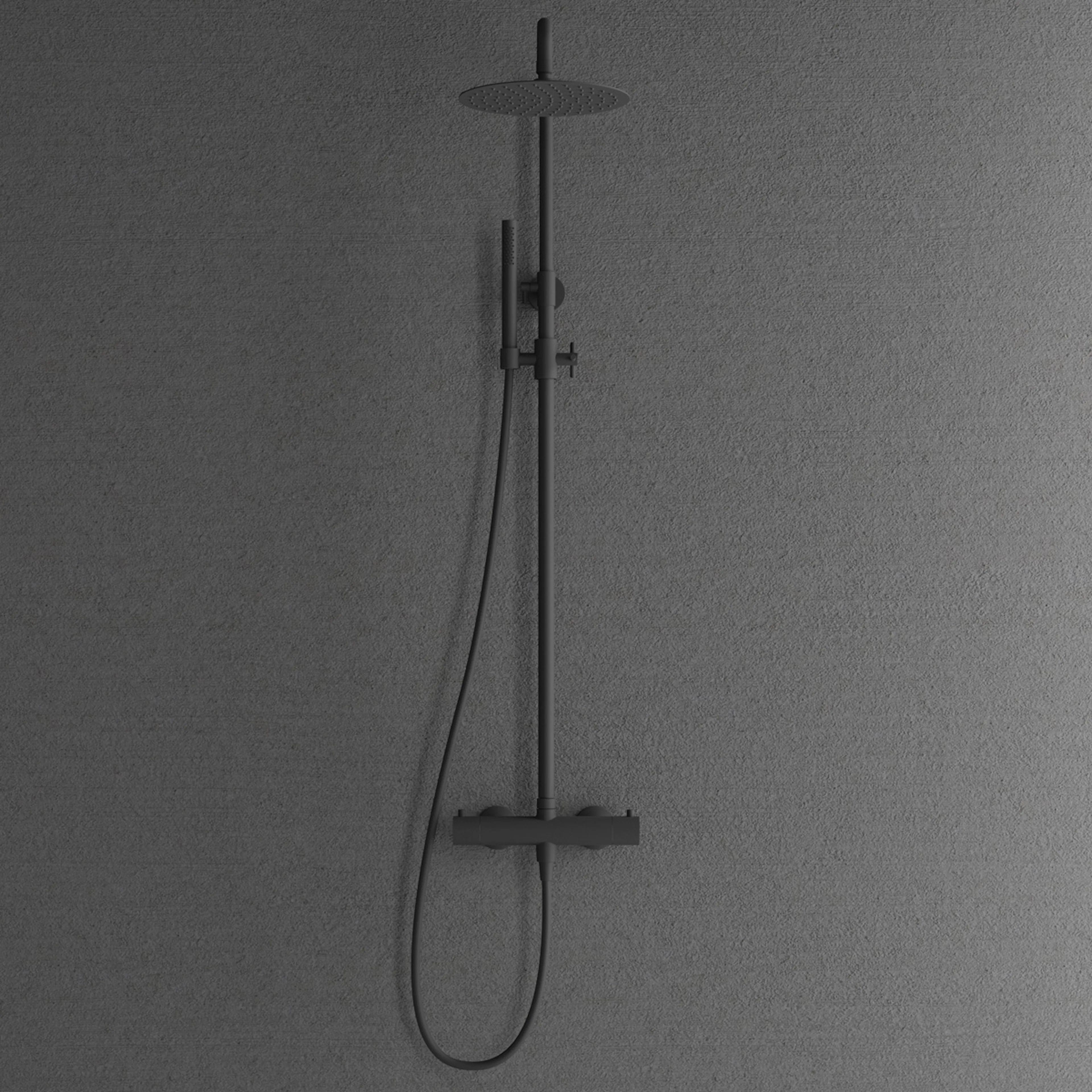 Blandarpaket Scandtap Takduschset Steel Pleasure 2 med Tvättställsblandare Voyage Coal