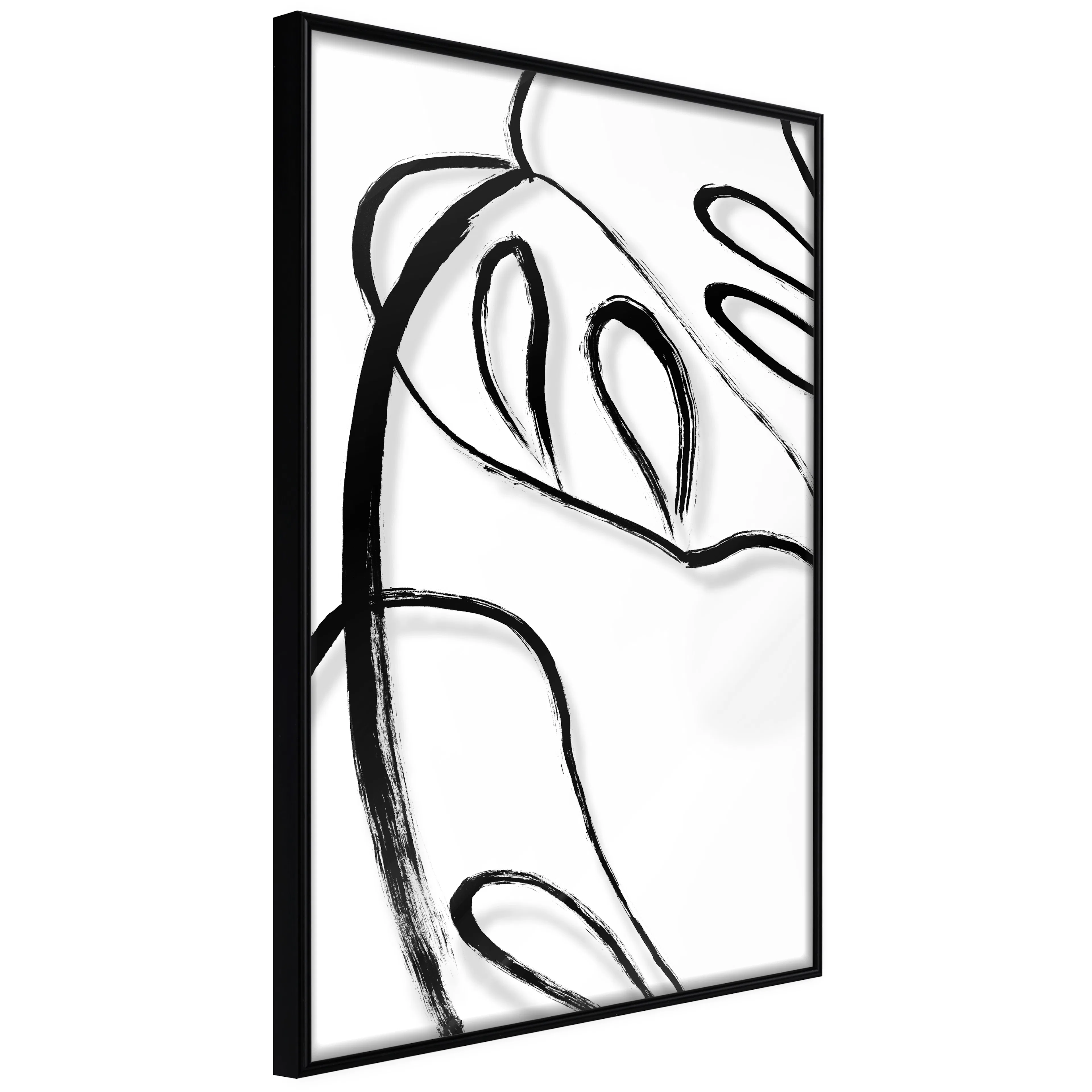 Affisch - White Monstera [Poster] 40x60 Svart ram, 40x60 cm