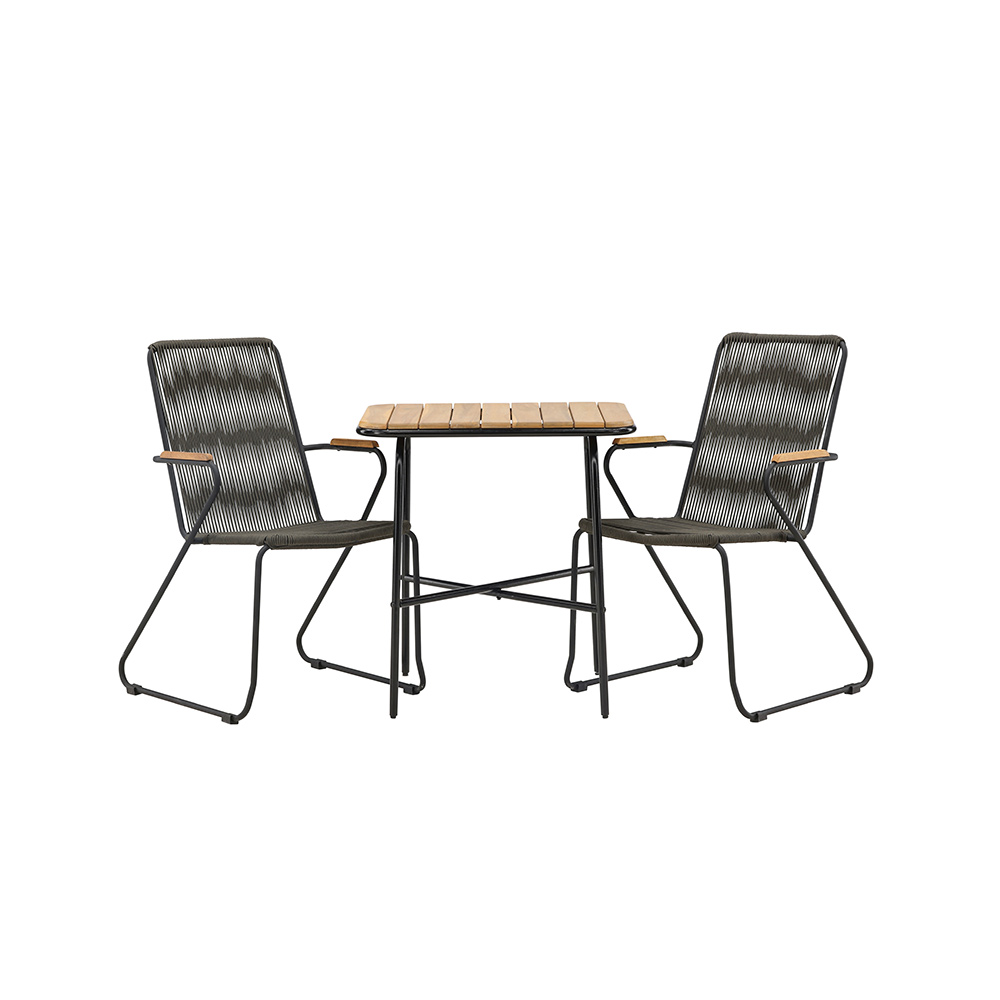 Cafégrupp Venture Home Holmbeck Bord med 2 Bois Trädgårdsstolar Utomhus