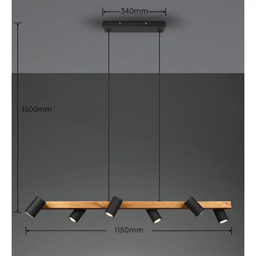 Taklampa Trio Marley 6L 115 cm GU10