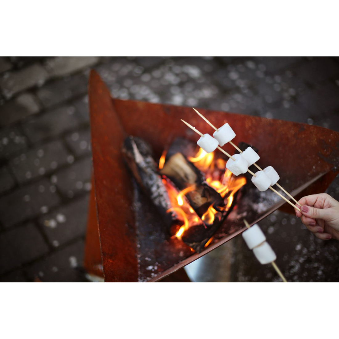 Eldfat Jabo Triangel Inkl Fat Corten 64x64x54 cm