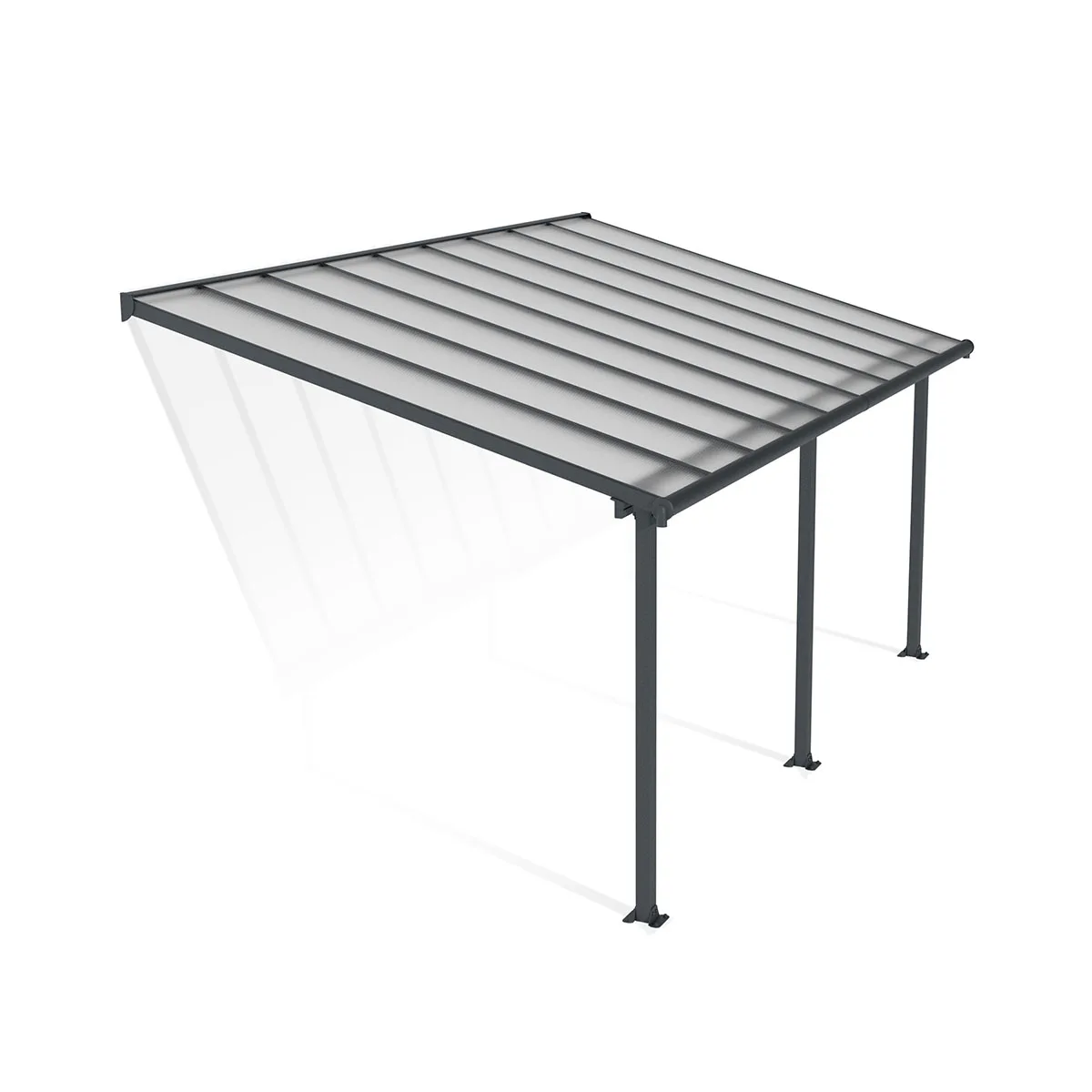 OLYMPIA PATIO COVER 3X5.46 GREY CLEAR 3 x 5,5 m