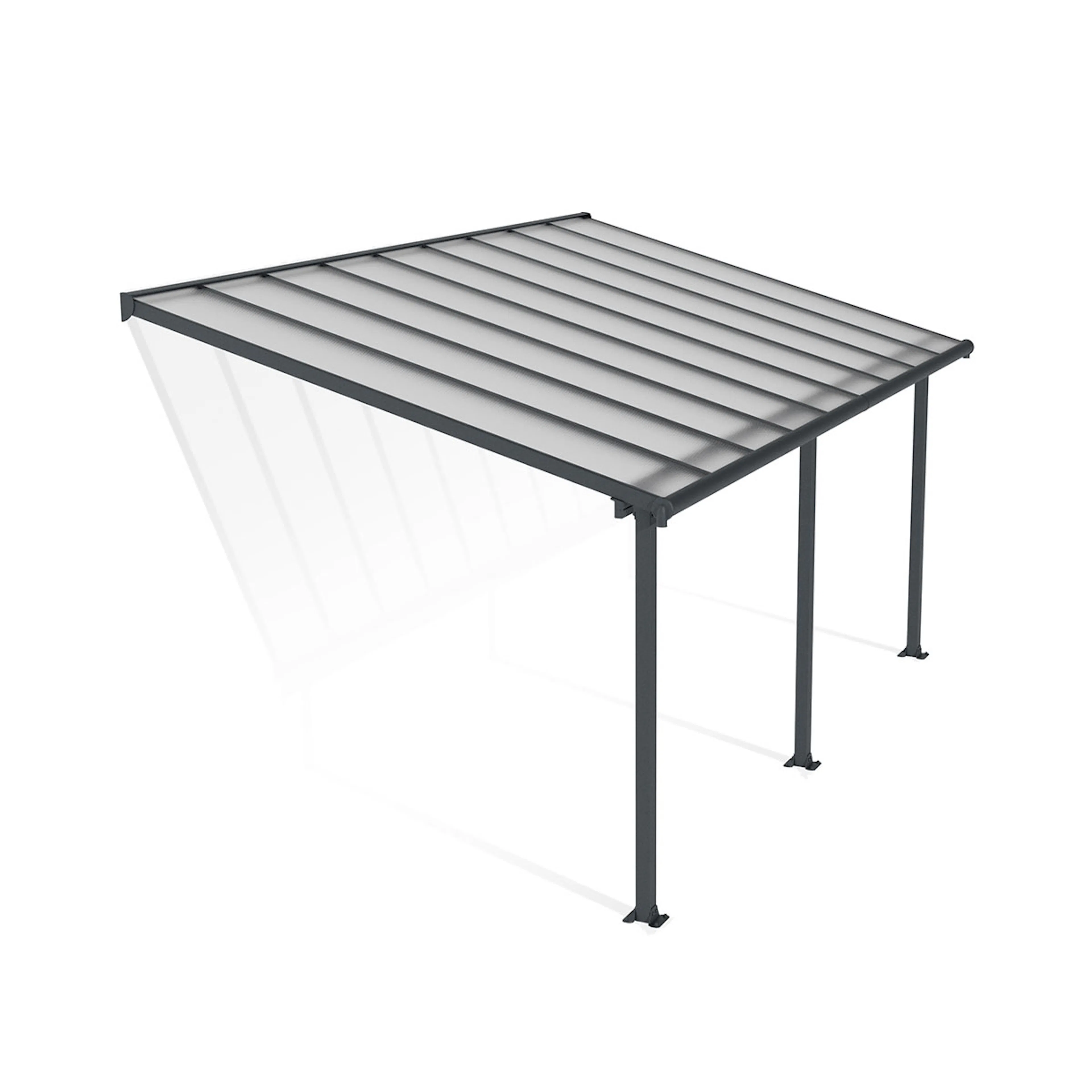 OLYMPIA PATIO COVER 3X5.46 GREY CLEAR 3 x 5,5 m