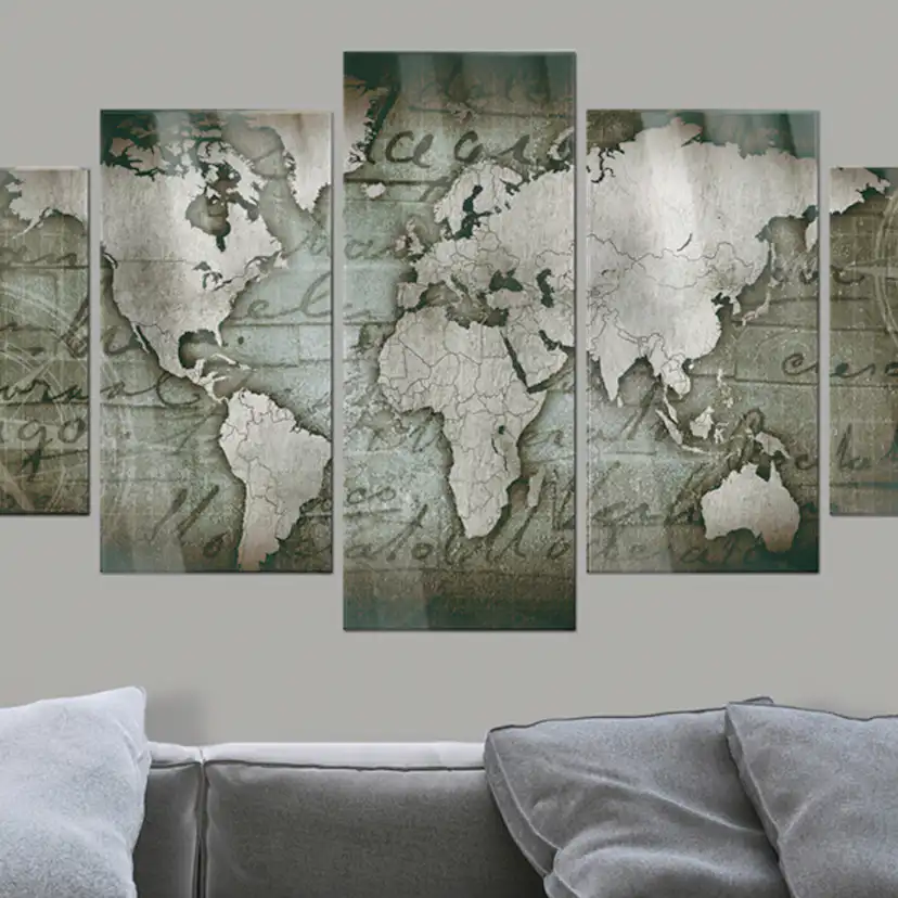 Akrylglastavla Arkiio Bronze map III 100x50