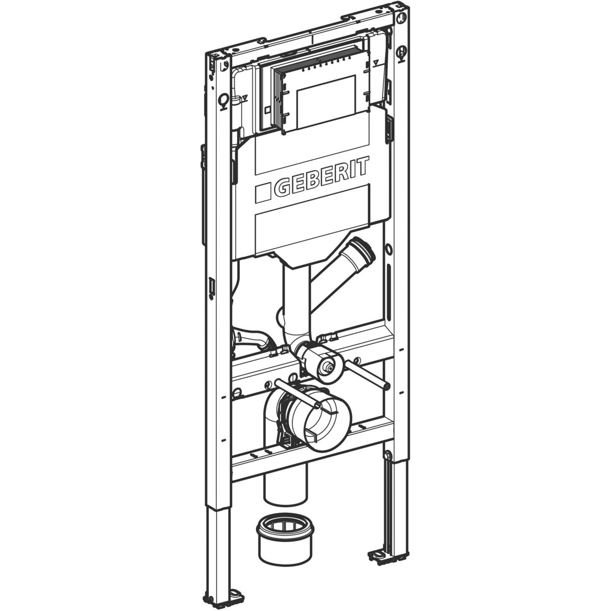 WC-Fixtur Geberit Duofix Sigma 112 cm för Luktutsugning med Frånluft