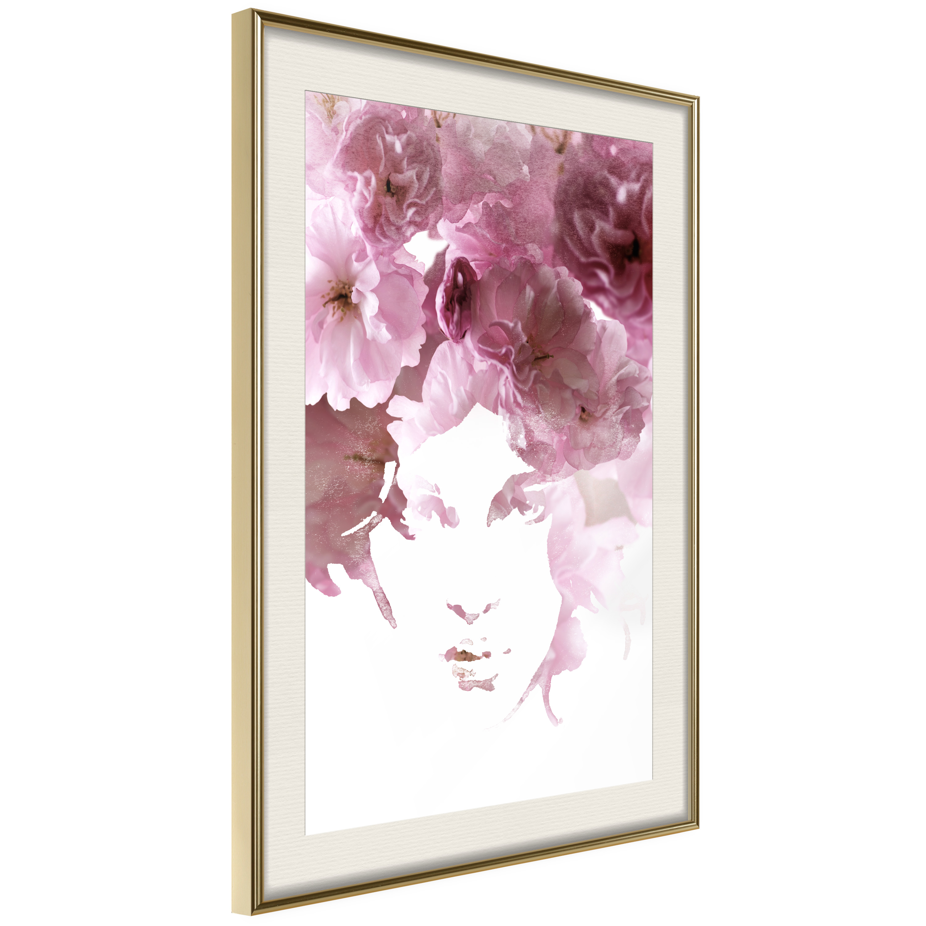 Affisch - Flowery Look [Poster] 20x30 Guld ram med passepartout, 20x30 cm
