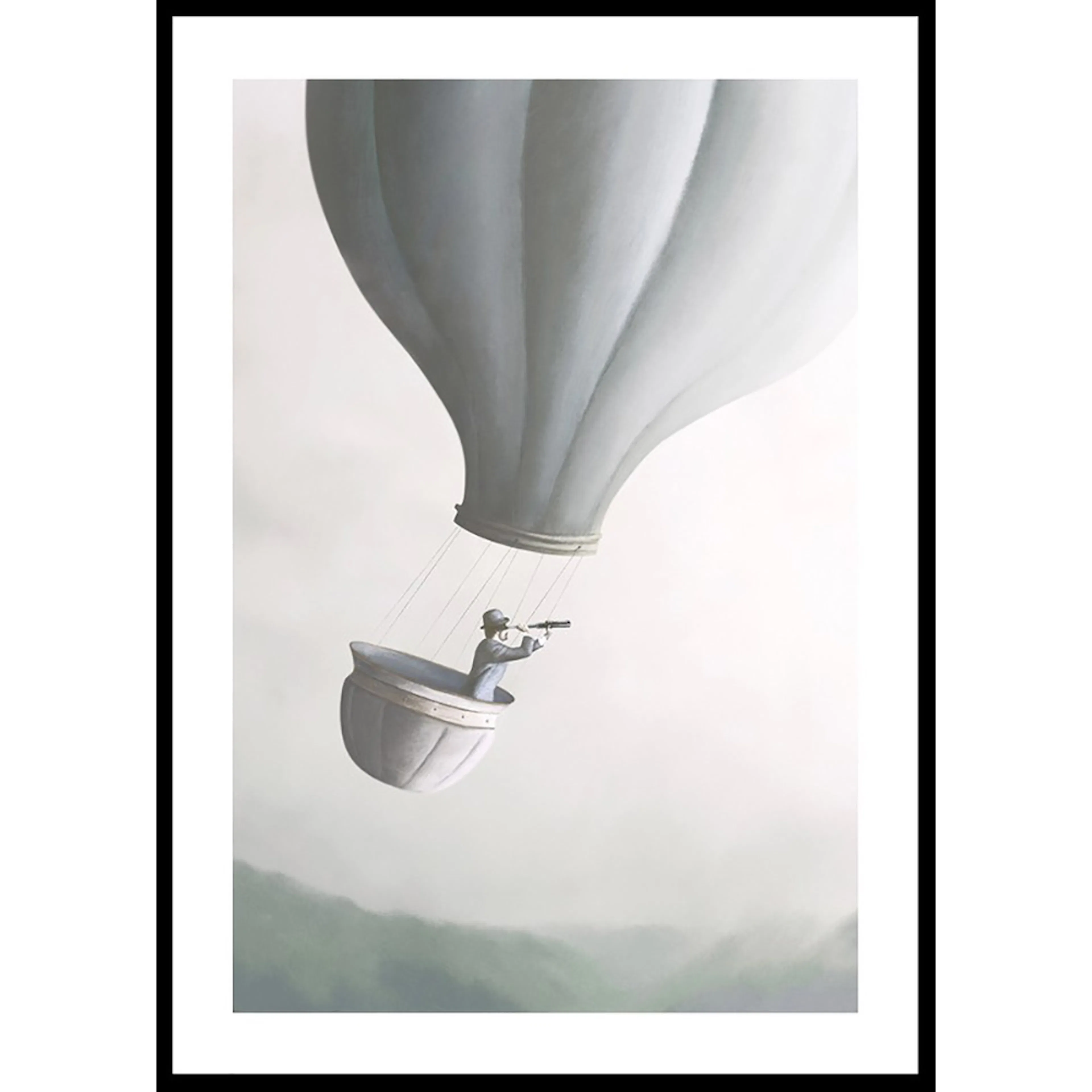 Poster Gallerix Flying With Hot Air Balloon