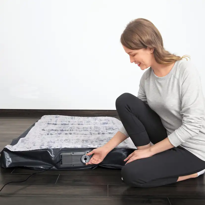 Uppblåsbar madrass Bestway Inbyggd Pump Tritech Airbed Twin Fashion Flock