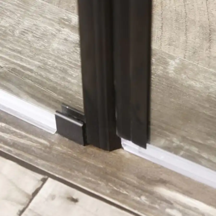 Duschdörr Bathlife Mångsidig Rak Vägg Klar glas + Rak Dörr Mellan Vägg Svart