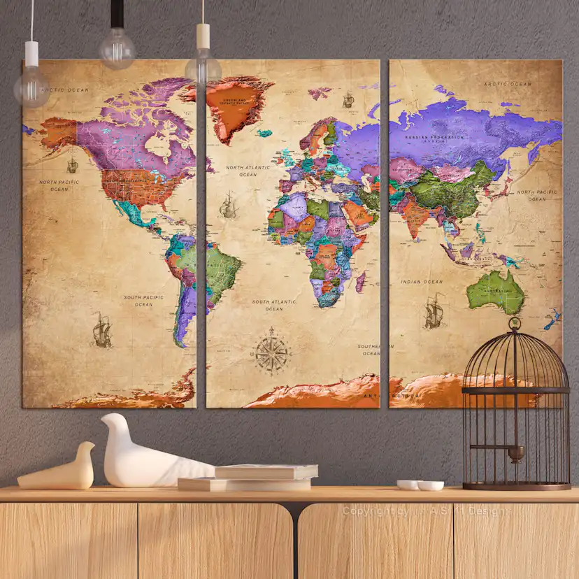 Tavla Arkiio Colourful Travels 3 delar