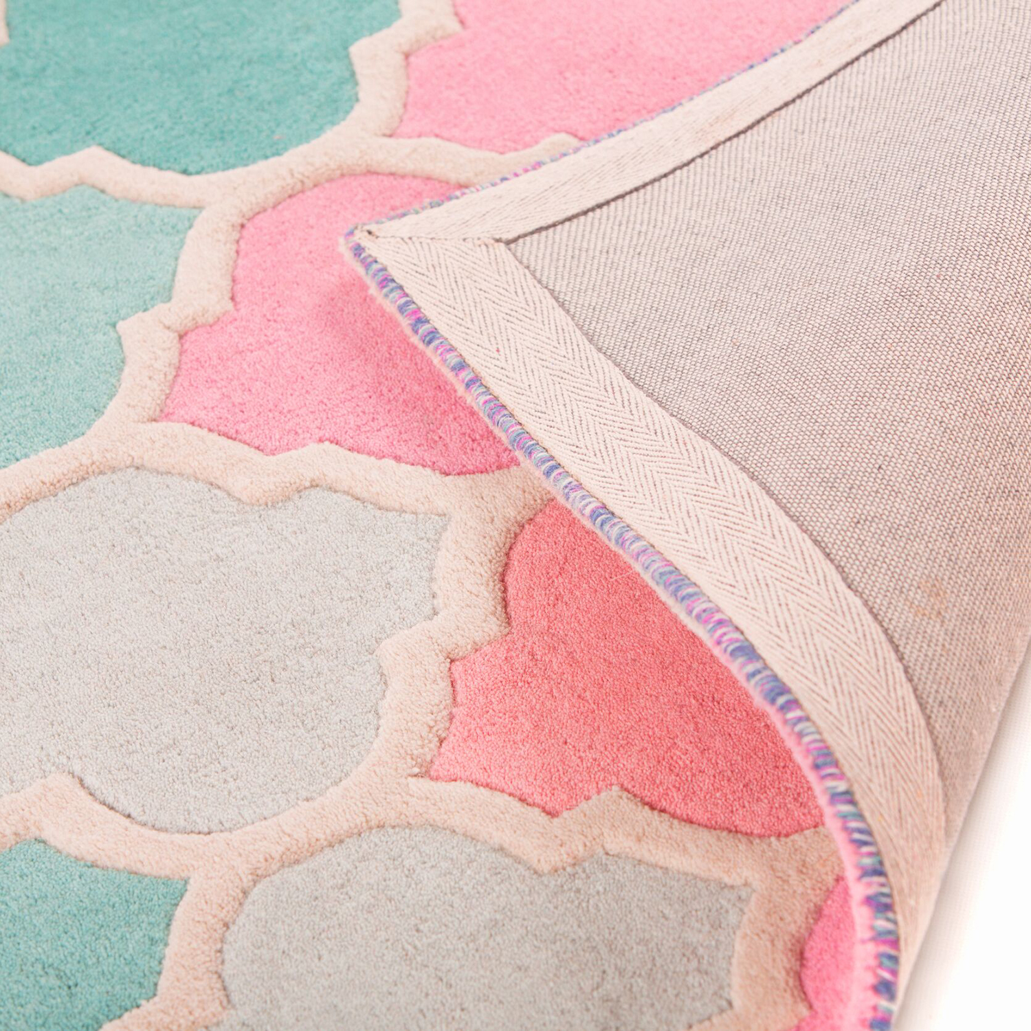 Luggmatta Flair Rugs Rosella Rosa/Blå Ull