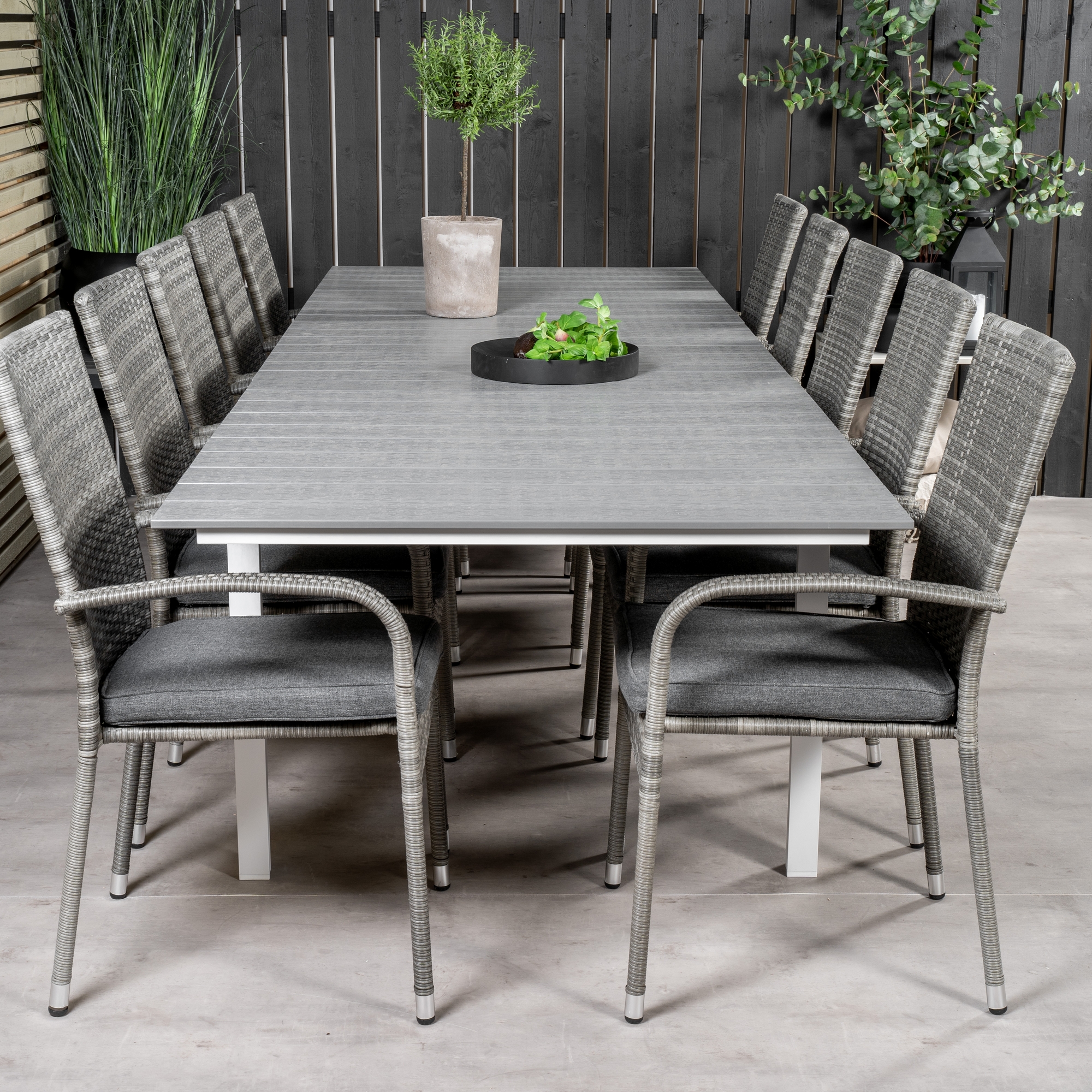 Levels Dining Table 224/324*100 - White Alu / Grey Aintwood Vit/Grå