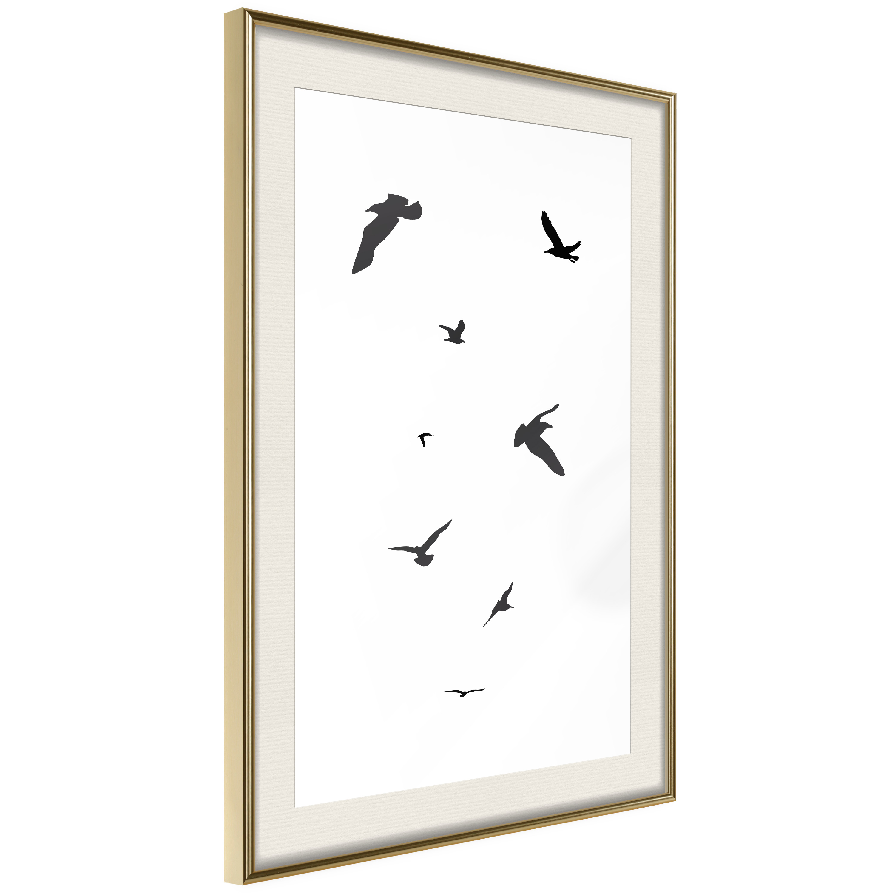 Affisch - Evening Flight [Poster] 30x45 Guld ram med passepartout, 30x45 cm