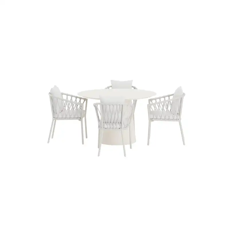 Matgrupp Utomhus Venture Home Lanzo Ø120 cm med 4 st Linos Trädgårdsstolar