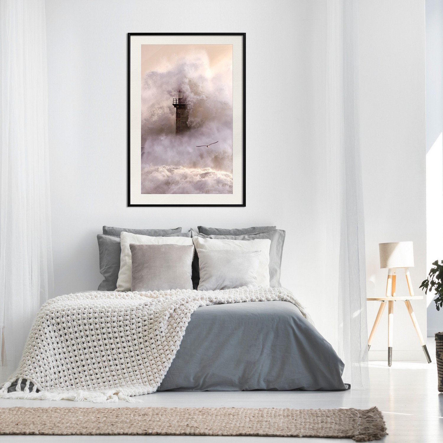 Affisch - Storm [Poster] 30x45 Svart ram med passepartout, 30x45 cm
