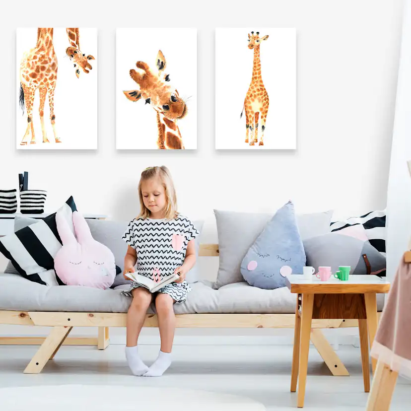 Tavla Arkiio Funny Giraffes 3 delar