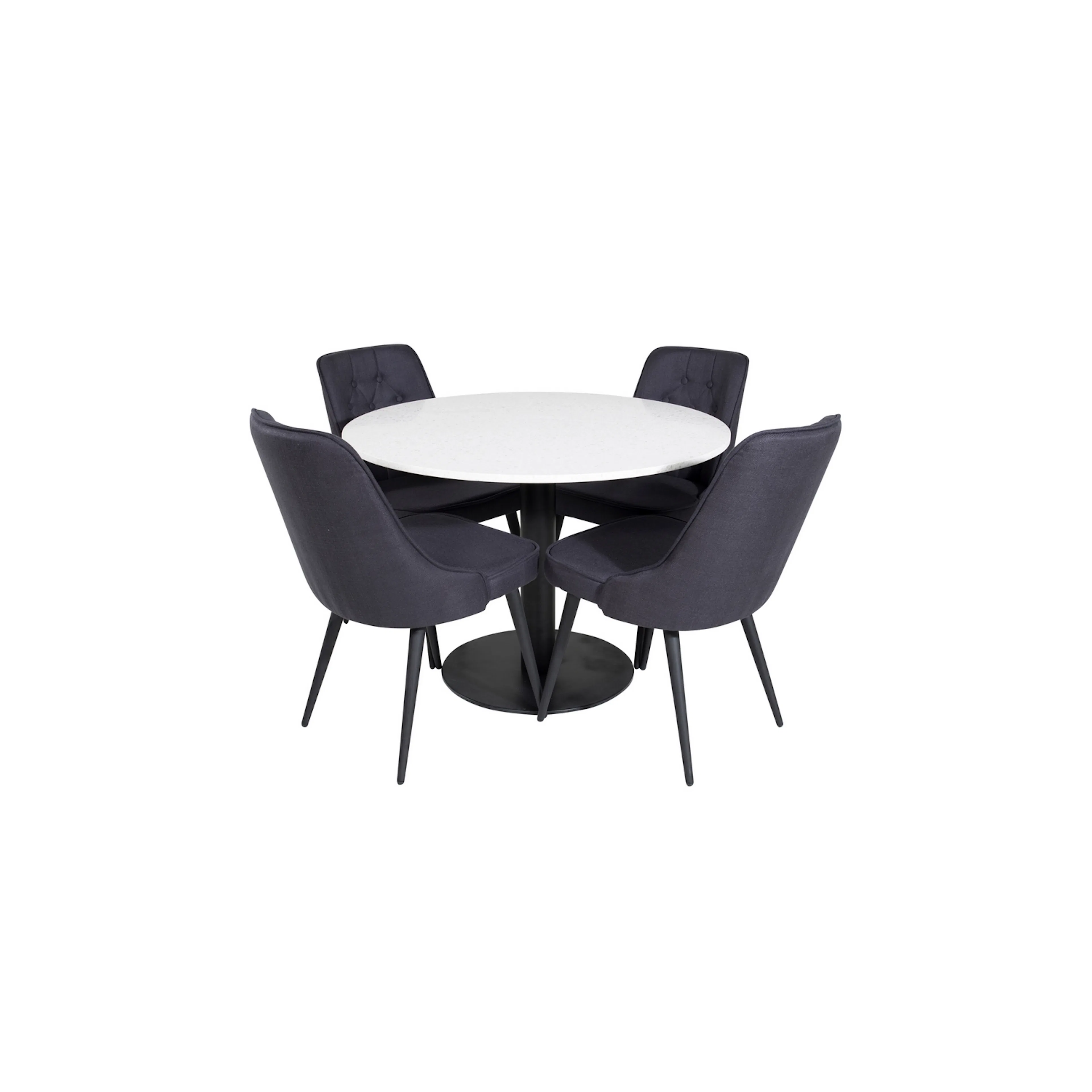 Matgrupp Venture Home Roxanna med 4 Vera Stolar Polyestertyg Runt