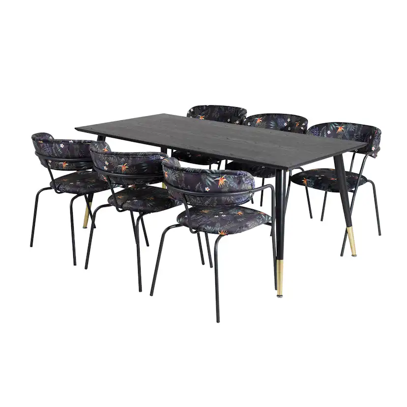 Matgrupp Venture Home Disa med 6 Aris Stolar Polyestertyg