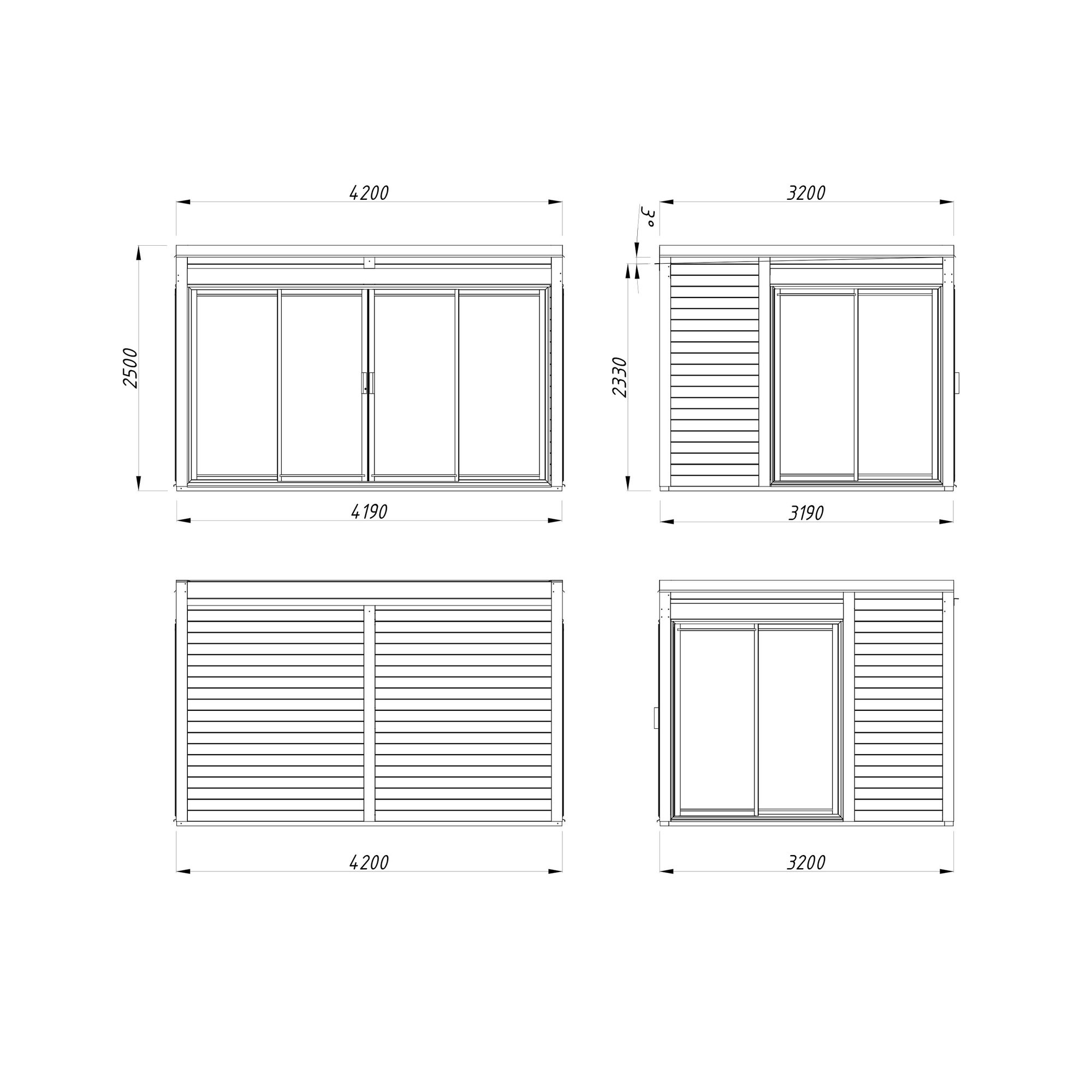Stuga Palmako Serena 13,4 m² Set 2 Slide (inv. 12,6 m²)