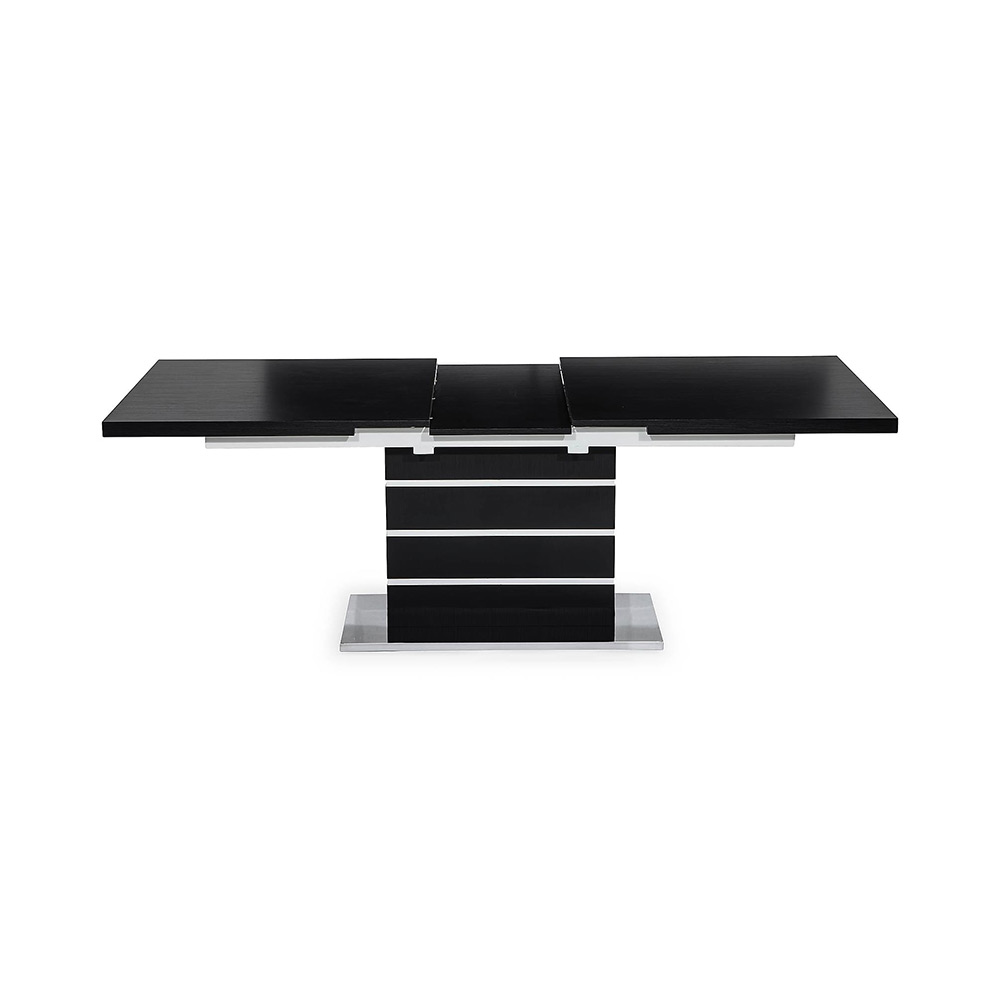 Macahan Förlängningsbart Matbord 180 cm Vit/Svart, 180 cm