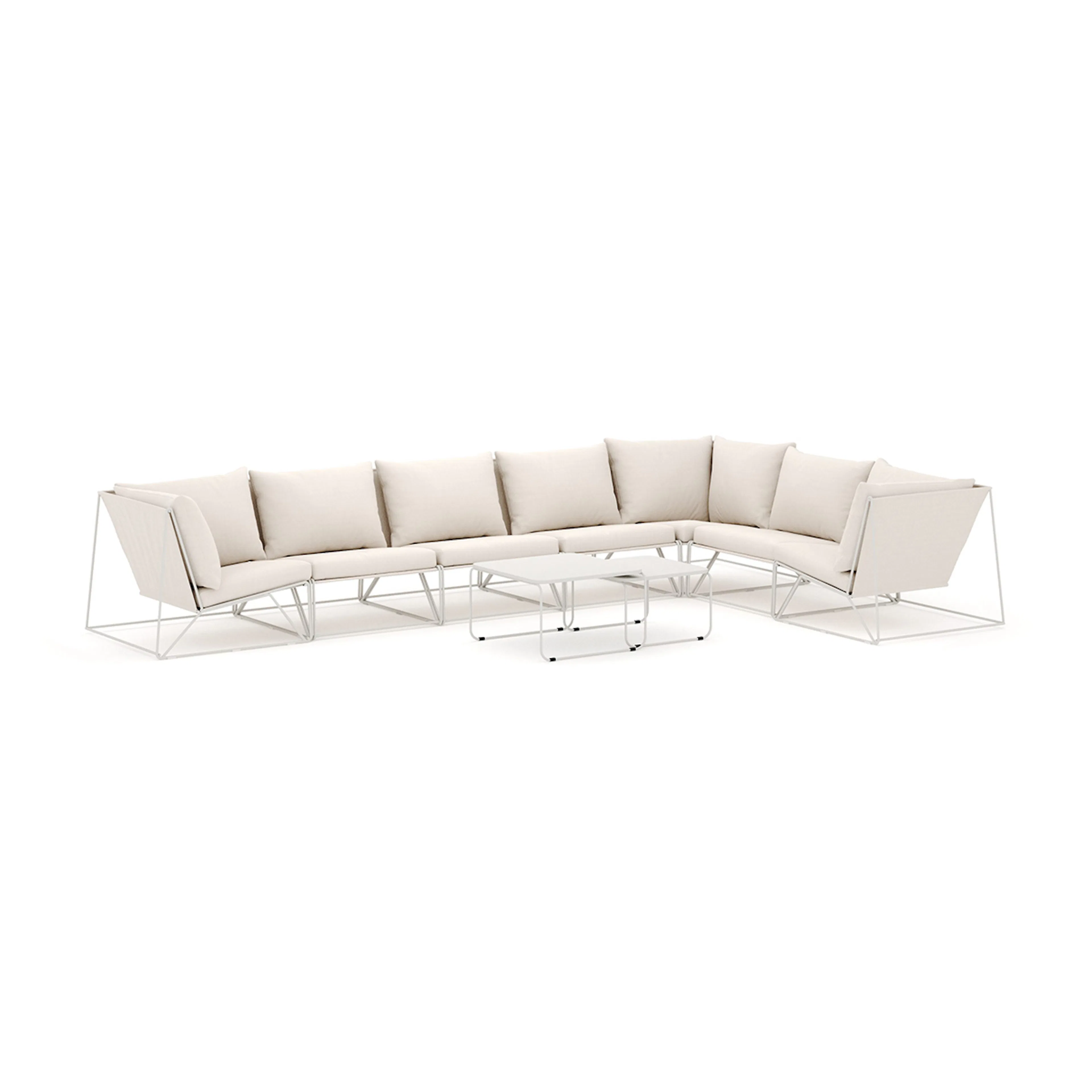 Loungesoffa Comfort Garden Usteryd utomhus L-soffa 7-sits vändbar