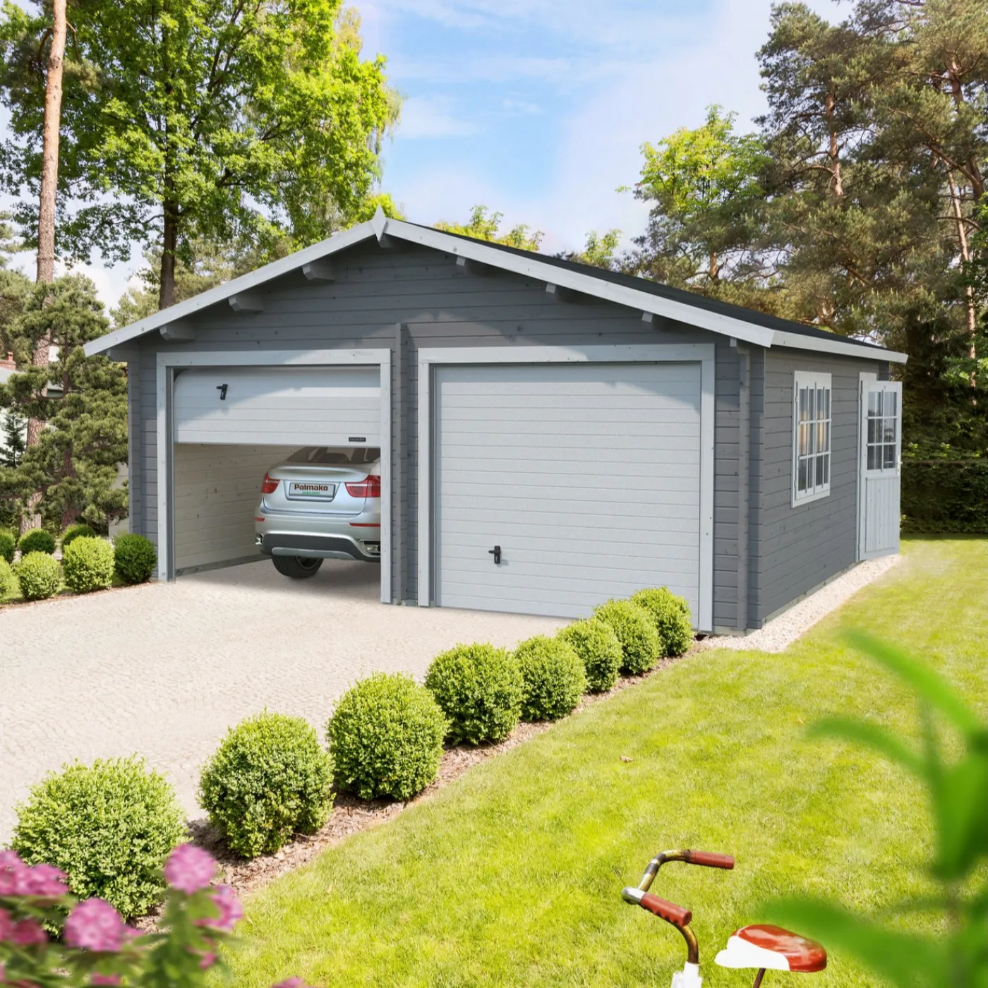 Roger 28,4 m2 with sectional door Grå dippad