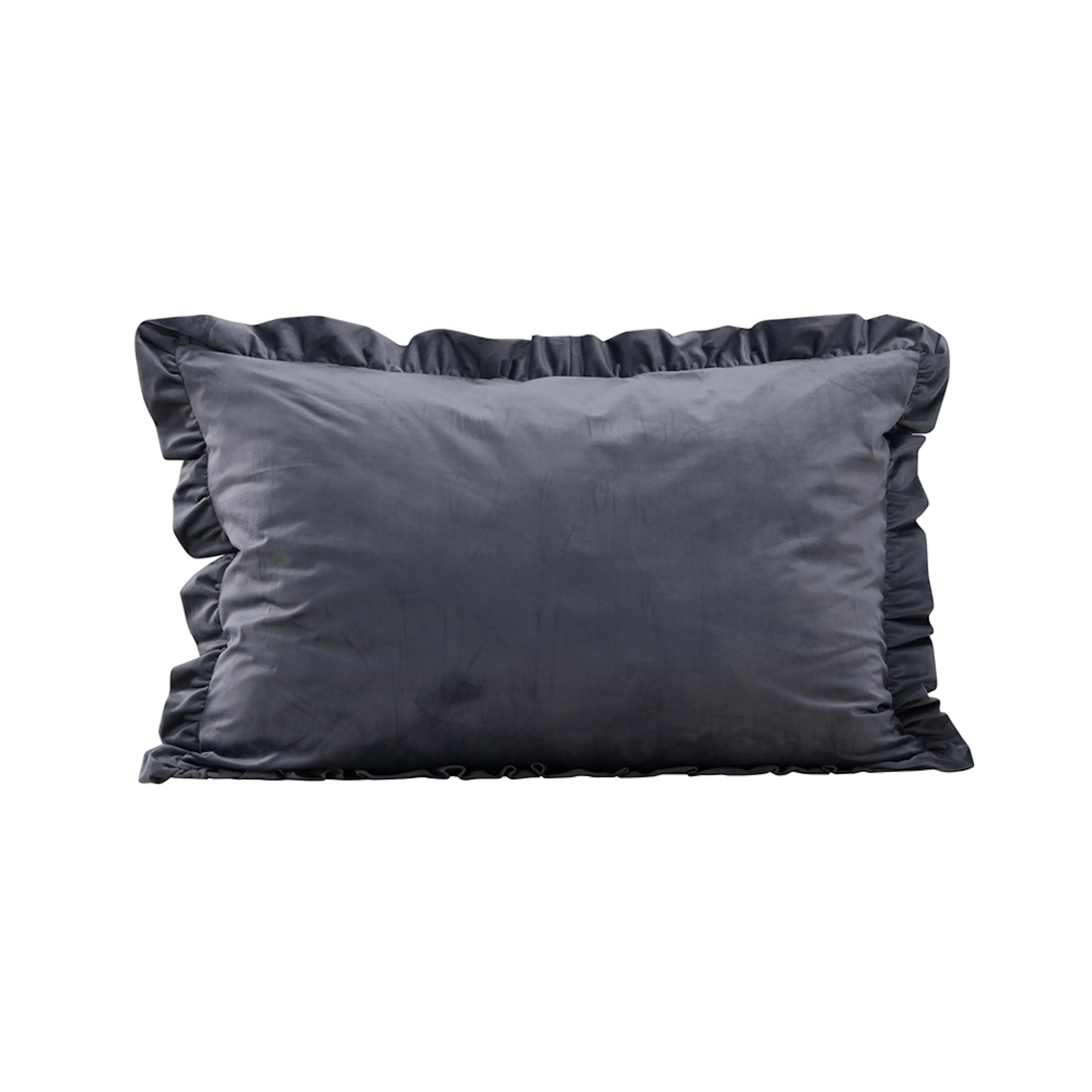 Hailey Cushion Cover Poly Velvet - Grey Grå