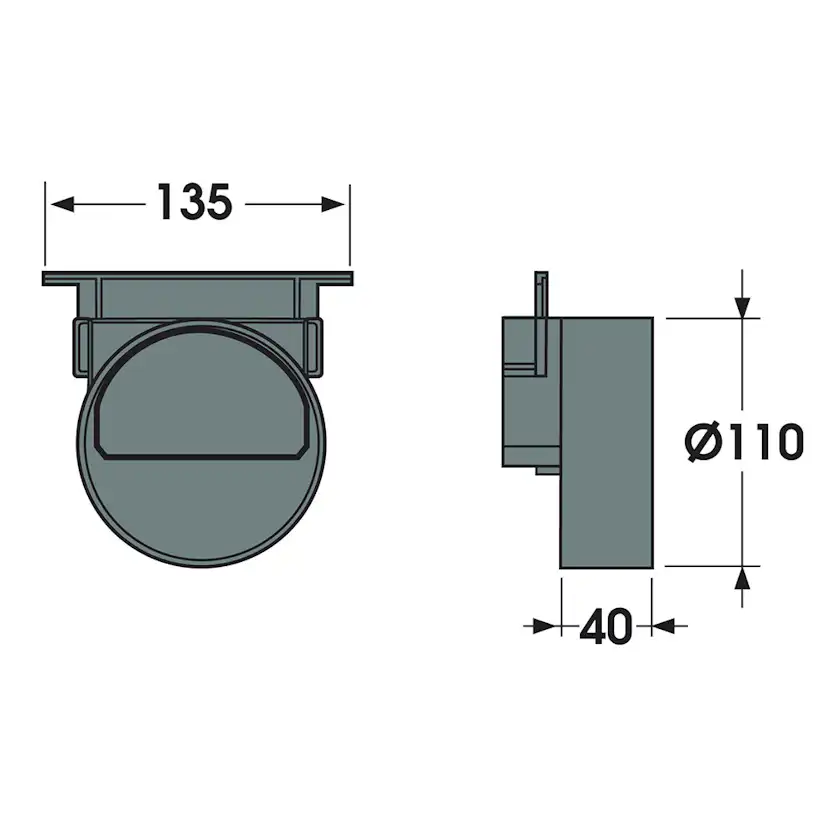 Horisontellt Utlopp Markränna gop A-15/B-125