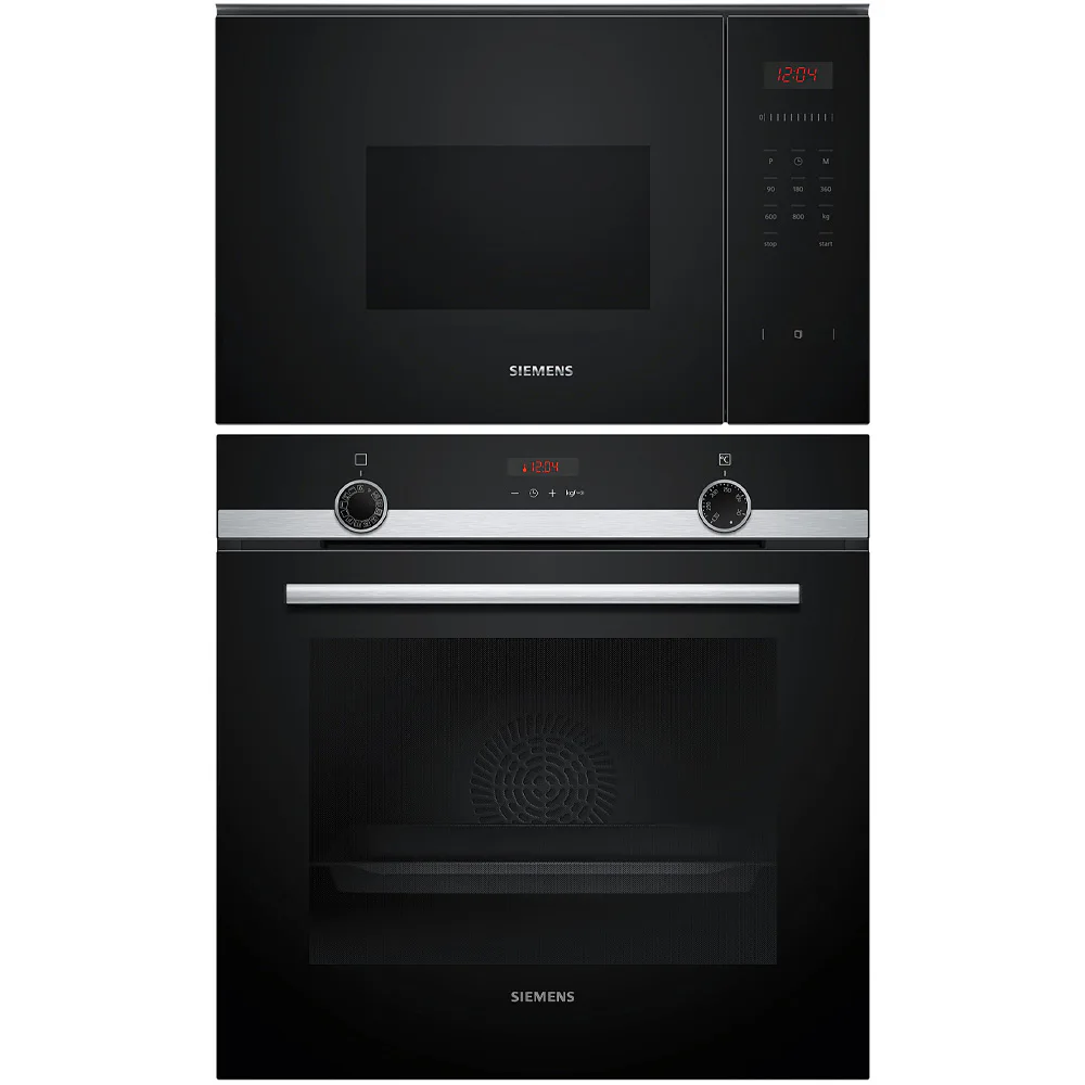 Ugn och Mikro Siemens iQ300 HQ574AER3 + BF523LMB1 Inbyggnadsugn Med Ångfunktion Svart
