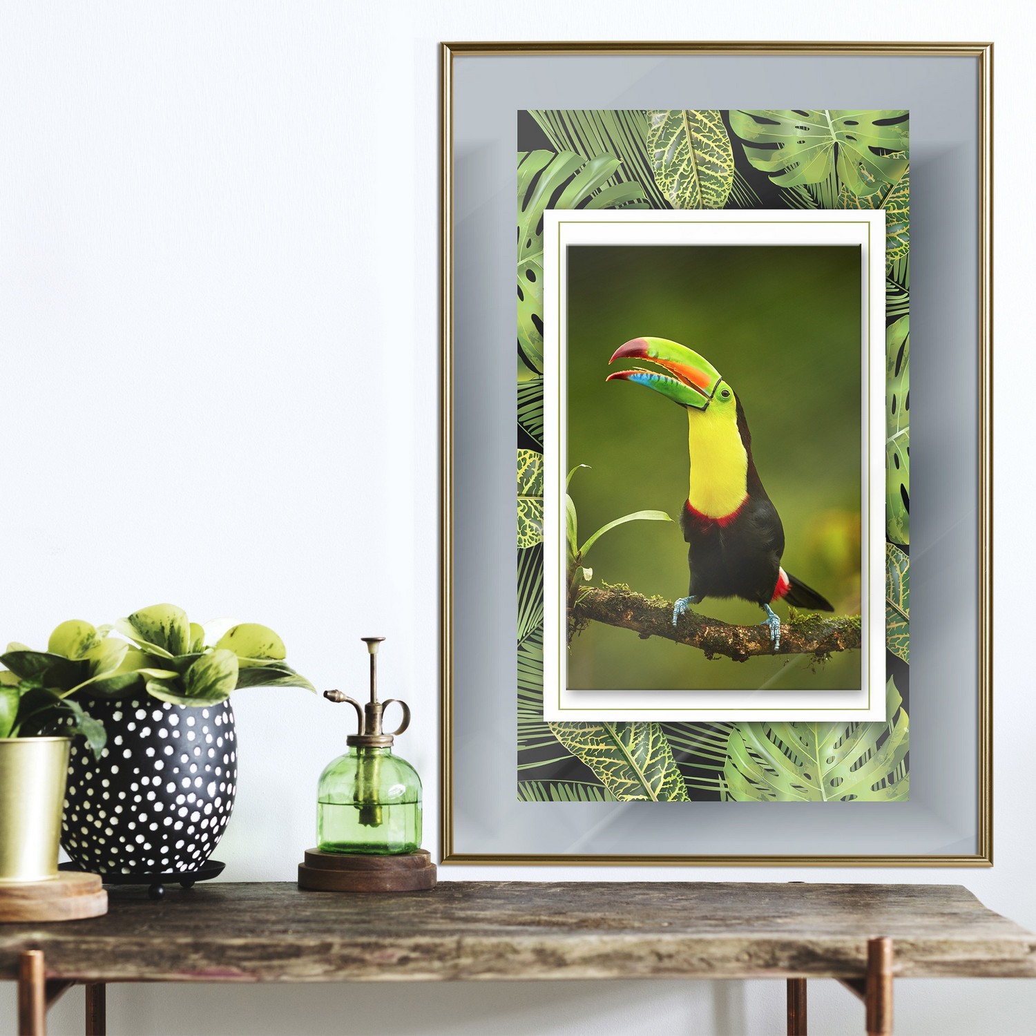 Affisch - Toucan [Poster] 30x45 Guld ram, 30x45 cm