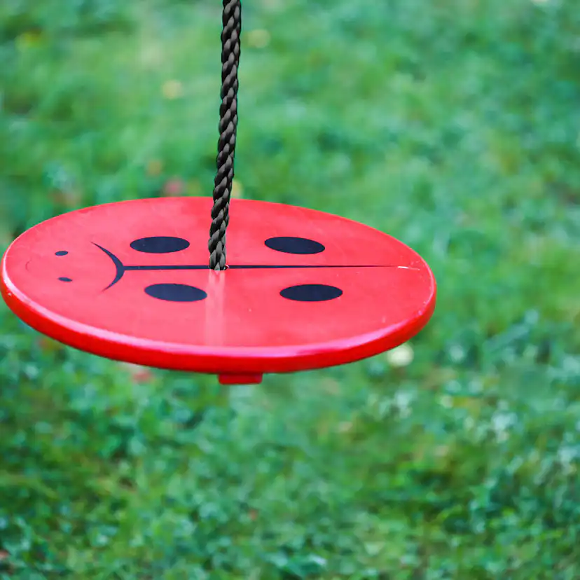 Gunga Nyckelpiga röd/svart 30x30x1,8cm rep=180cm FSC (A)