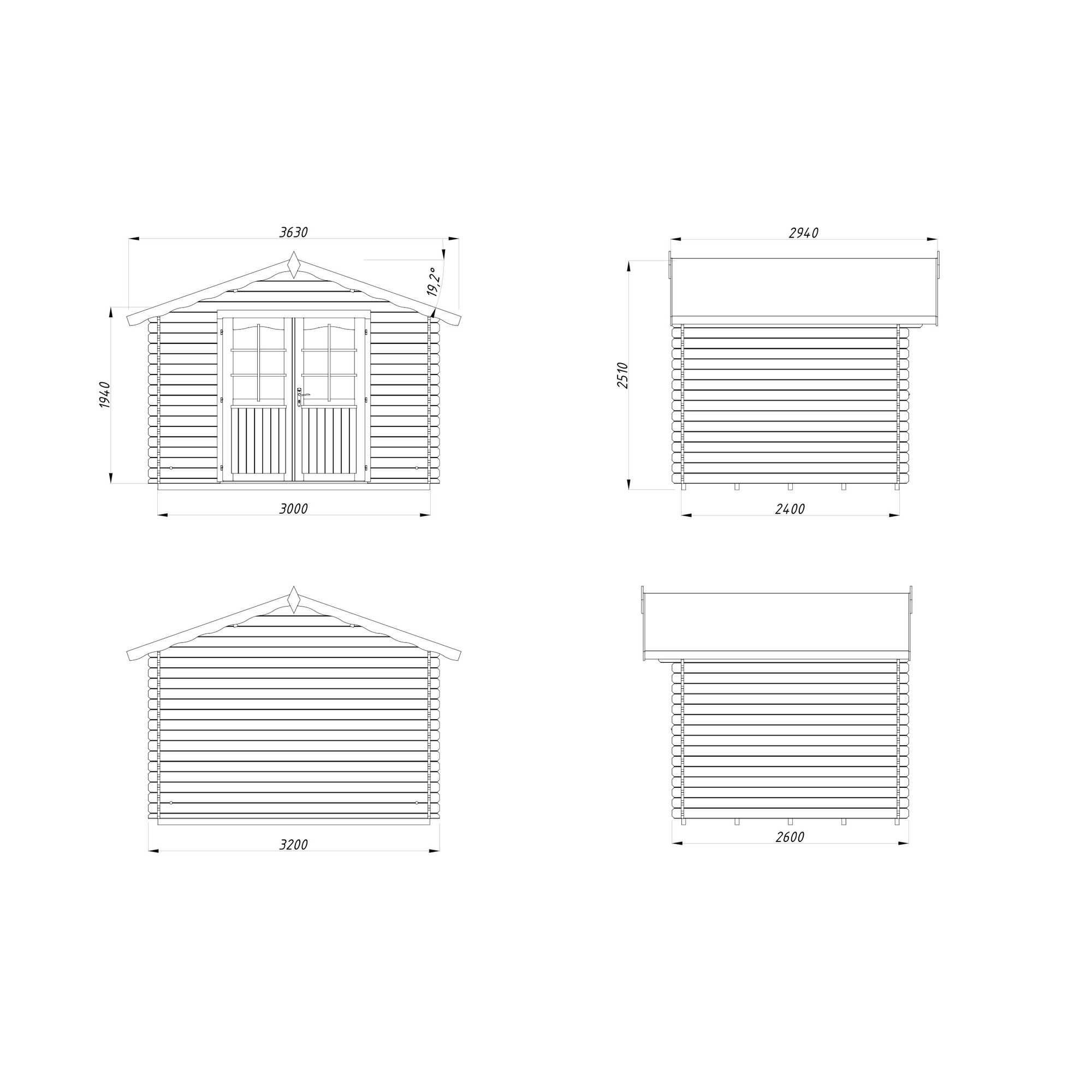 Vivian 6,9 m2 Impregnerad transparent