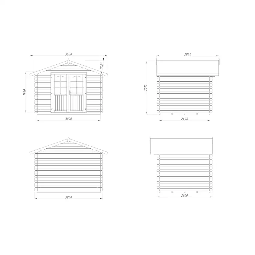 Vivian 6,9 m2 Impregnerad transparent