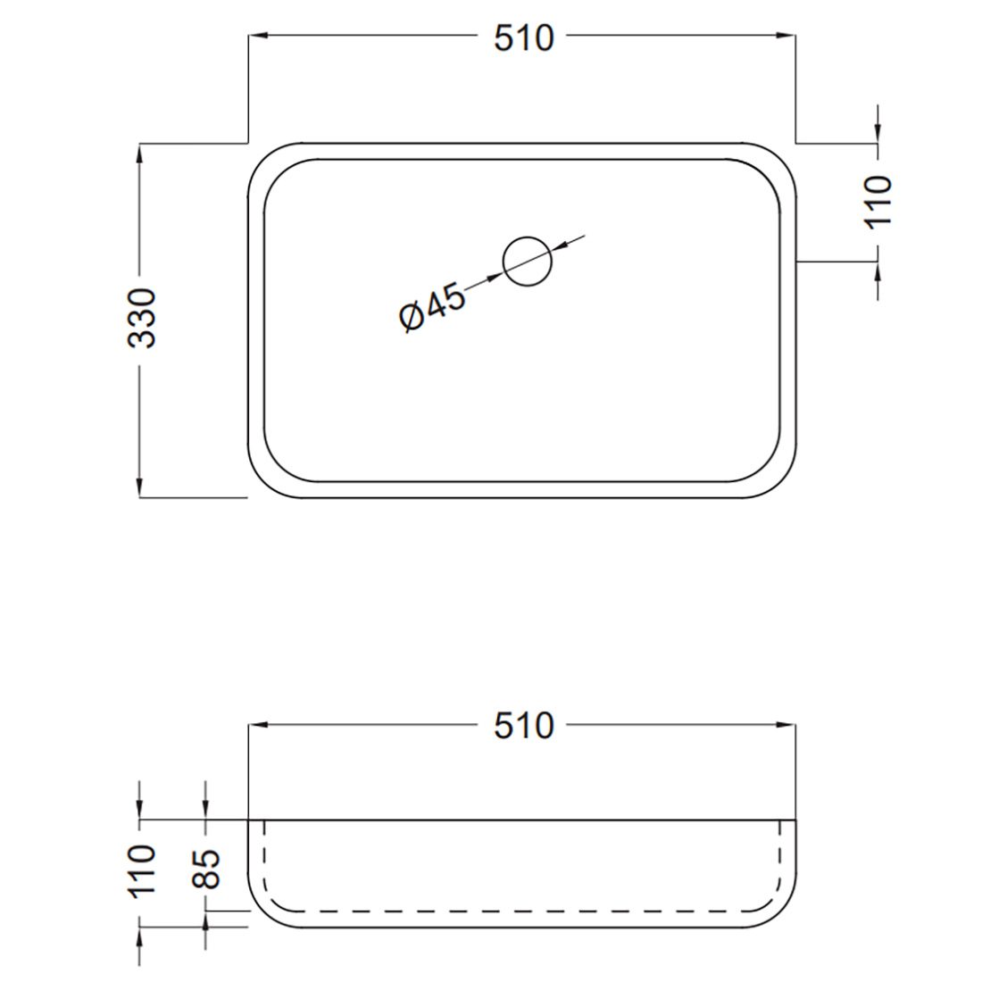 Tvättställ Tenfors Milos Solid Surface