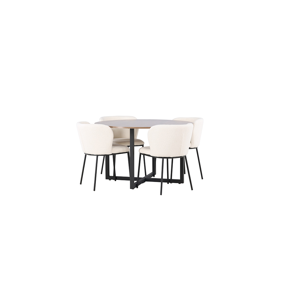 Matgrupp Venture Home Durango Ø120 cm med 4 st Edina stolar
